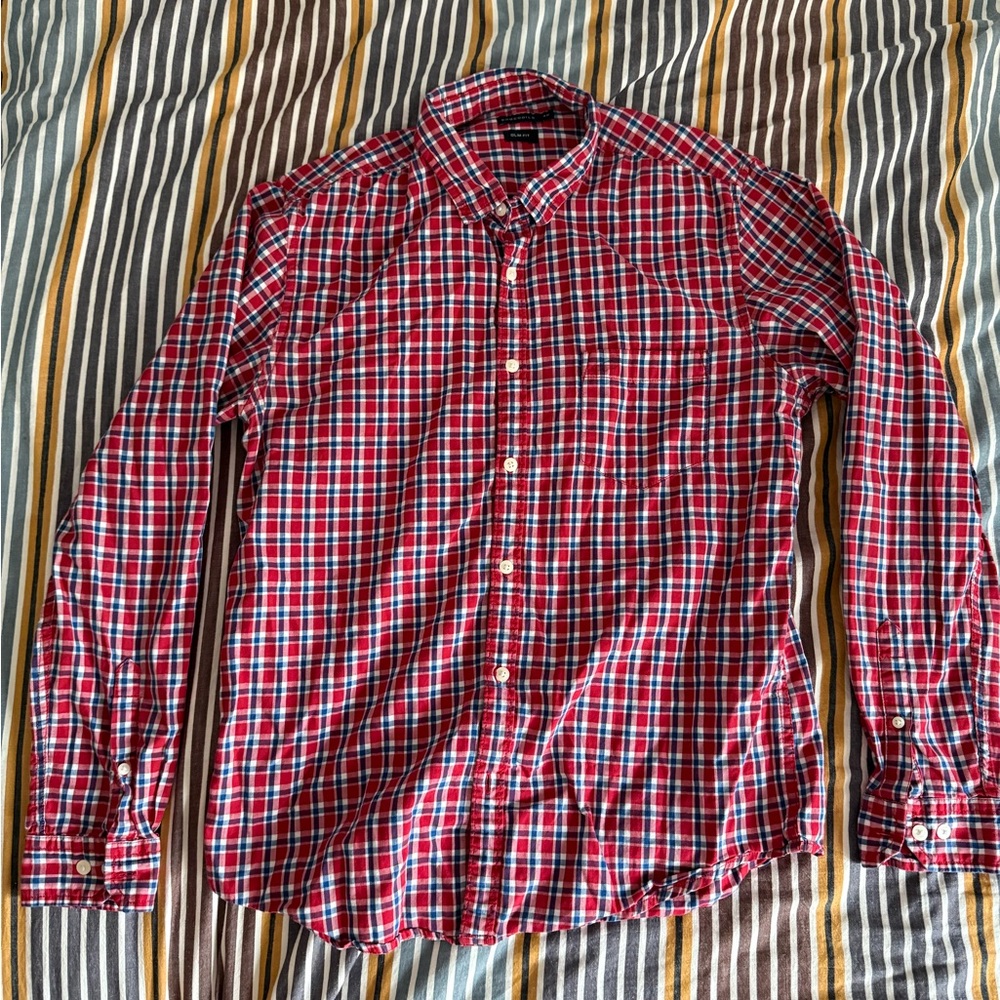 Men's Red Plaid Shirt